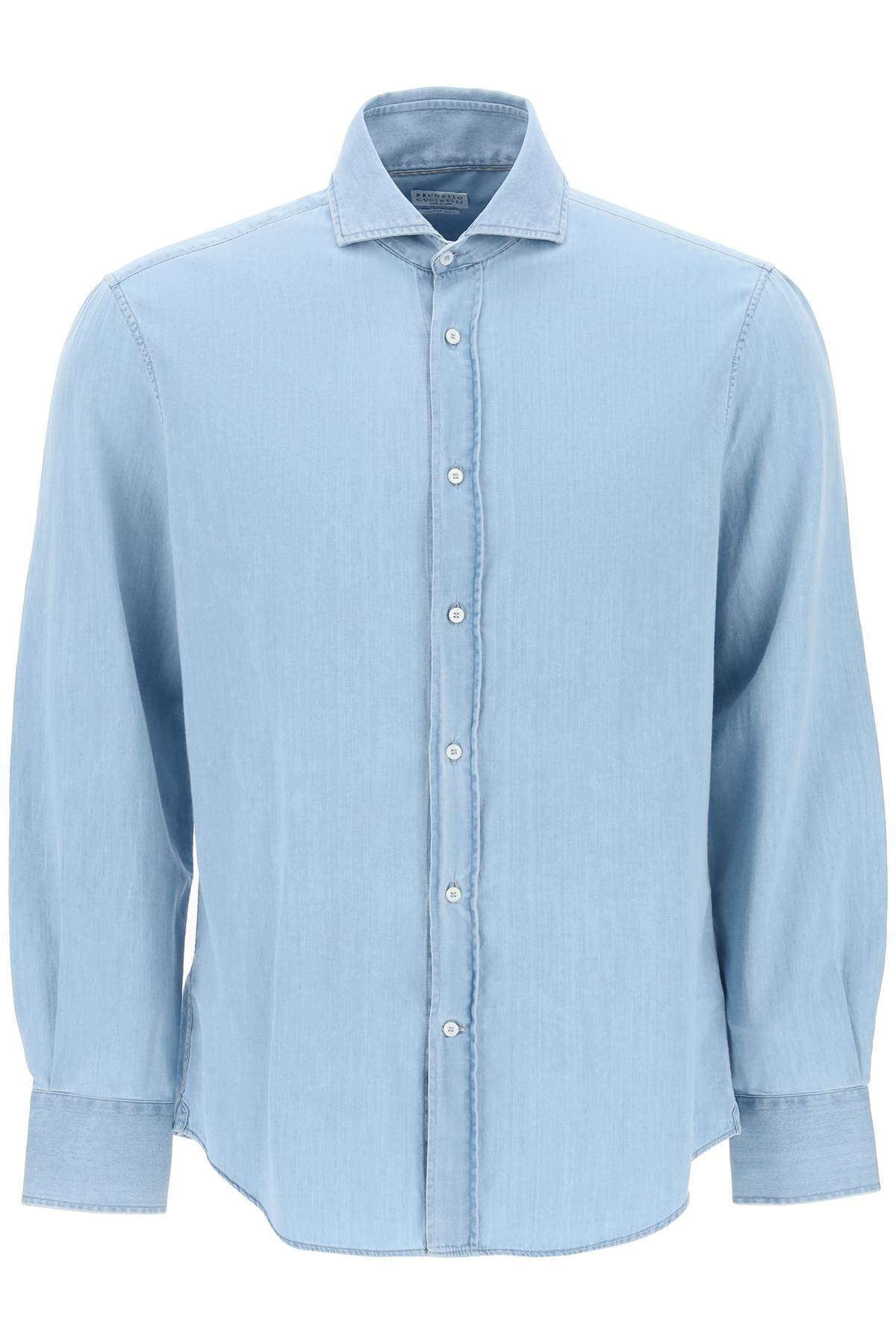 BRUNELLO CUCINELLI Light Blue Chambray Shirt for Men - Slim Fit, Stylish and Comfortable