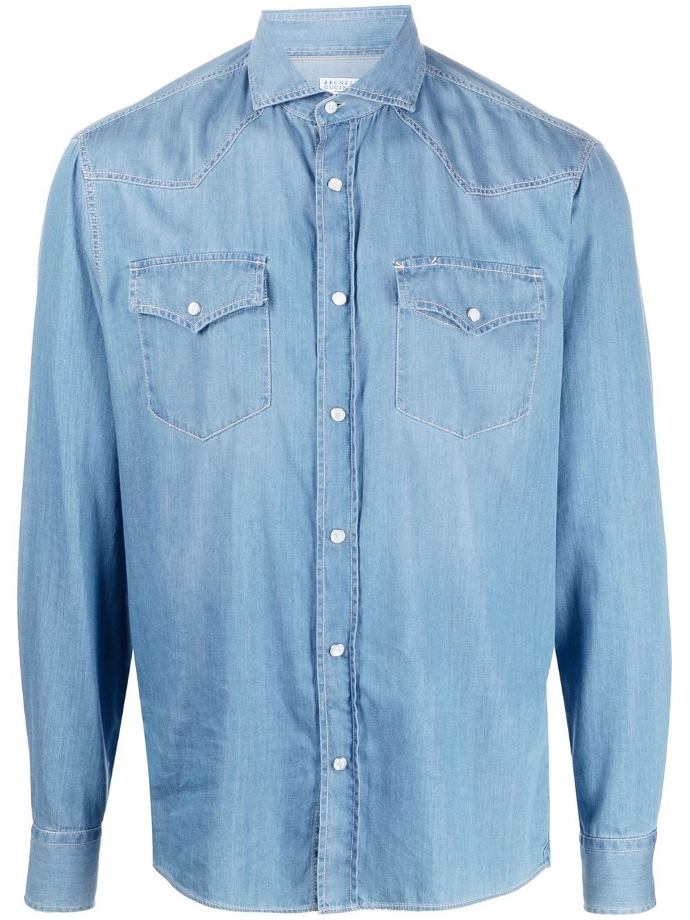 BRUNELLO CUCINELLI Refined Denim Cotton Shirt for Men