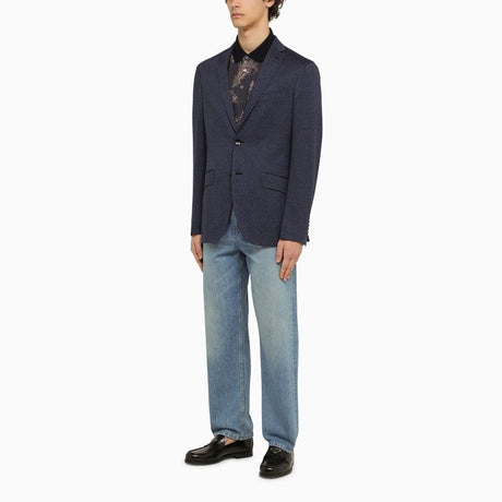 ETRO Men's Blue Single-Breasted Jacket for SS24