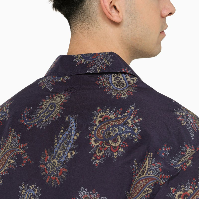 Áo Cờ Bowling Blue Paisley Cho Nam - Vải Bông và Lụa - SS24