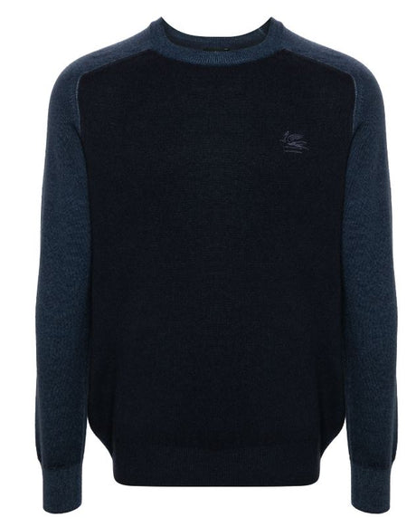 ETRO Classic Wool Knit Sweater for Men - Crew Neck with Signature Motif