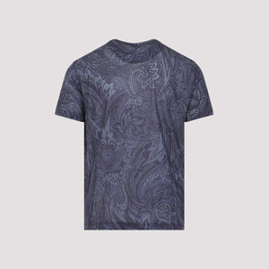 ETRO Blue LYOCELL T-Shirt for Men
