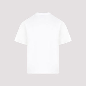 メンズ・ホワイト・コットン・Tシャツ： SS24