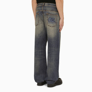 ETRO Washed Blue Boyfriend Jeans - Men's Fashion for SS24