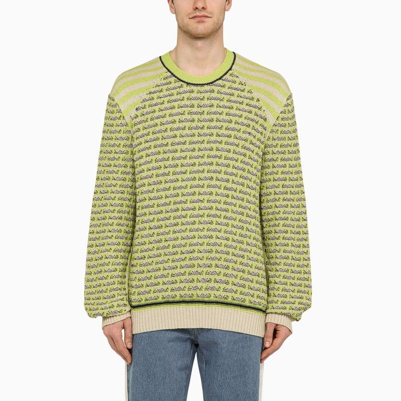 WALES BONNER Men's Multicolor Striped and Checkered Cotton Jumper for SS24