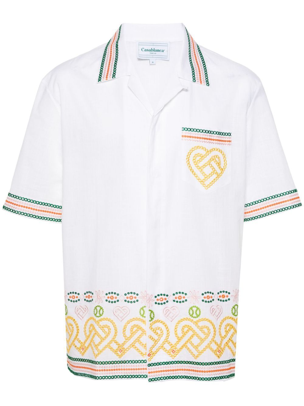 CASABLANCA Mens Gradient Silk Shirt with Embroidered Heart for SS24 Season