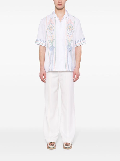 CASABLANCA Mens White Music Print Shirt for SS24