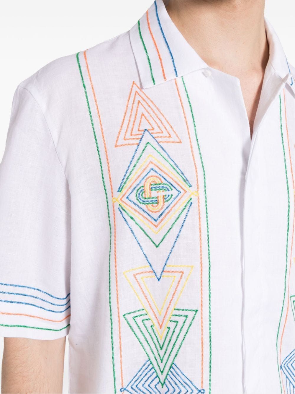 Men's White Music Print Shirt for SS24