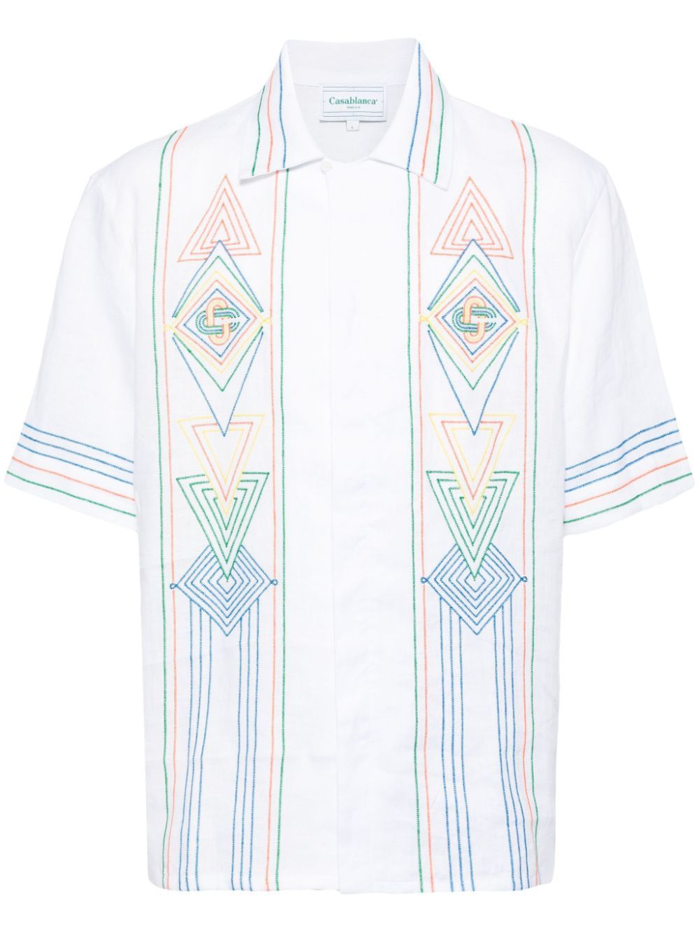 Men's White Music Print Shirt for SS24