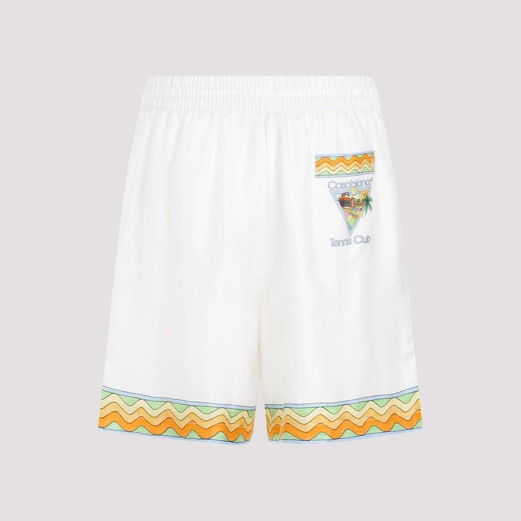 CASABLANCA Unisex Silk Mini Drawstring Shorts