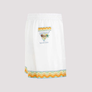 CASABLANCA White Afro-Cubism Men's Shorts for Summer 2024