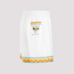 CASABLANCA Unisex Silk Mini Drawstring Shorts