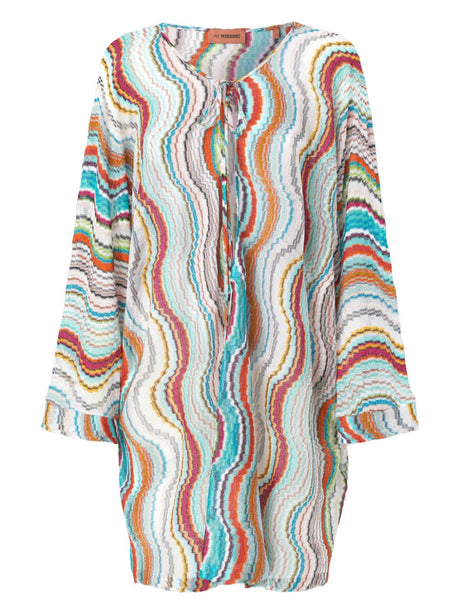 MISSONI Printed Short Cover Up with Front Tie - SS25