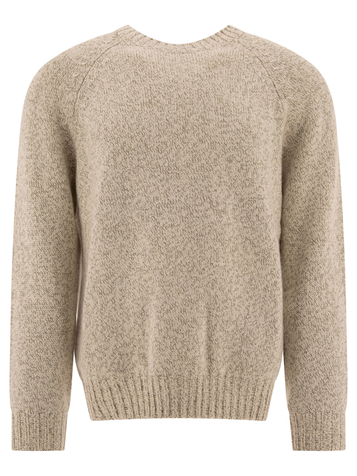 BRUNELLO CUCINELLI Luxury Mouliné Cashmere Sweater with Raglan Sleeves