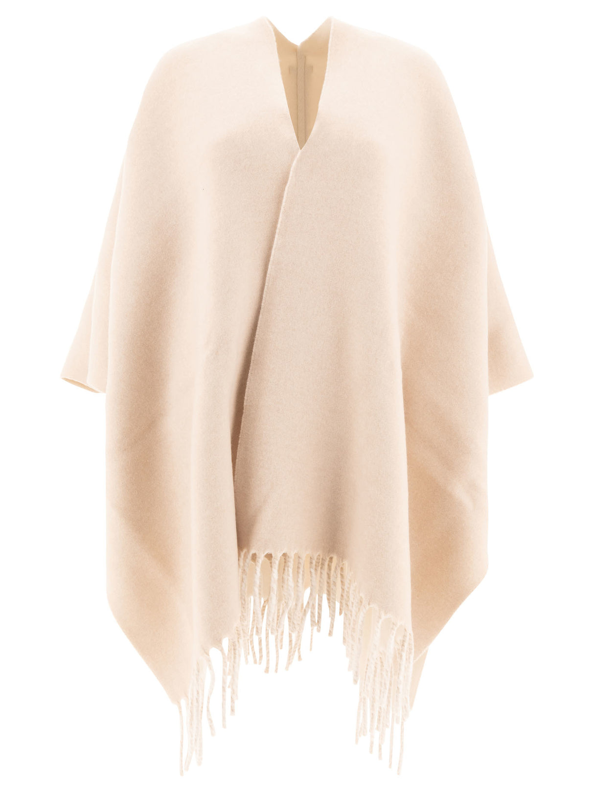 BRUNELLO CUCINELLI Wool and Cashmere Double Knit Poncho - Regular Fit