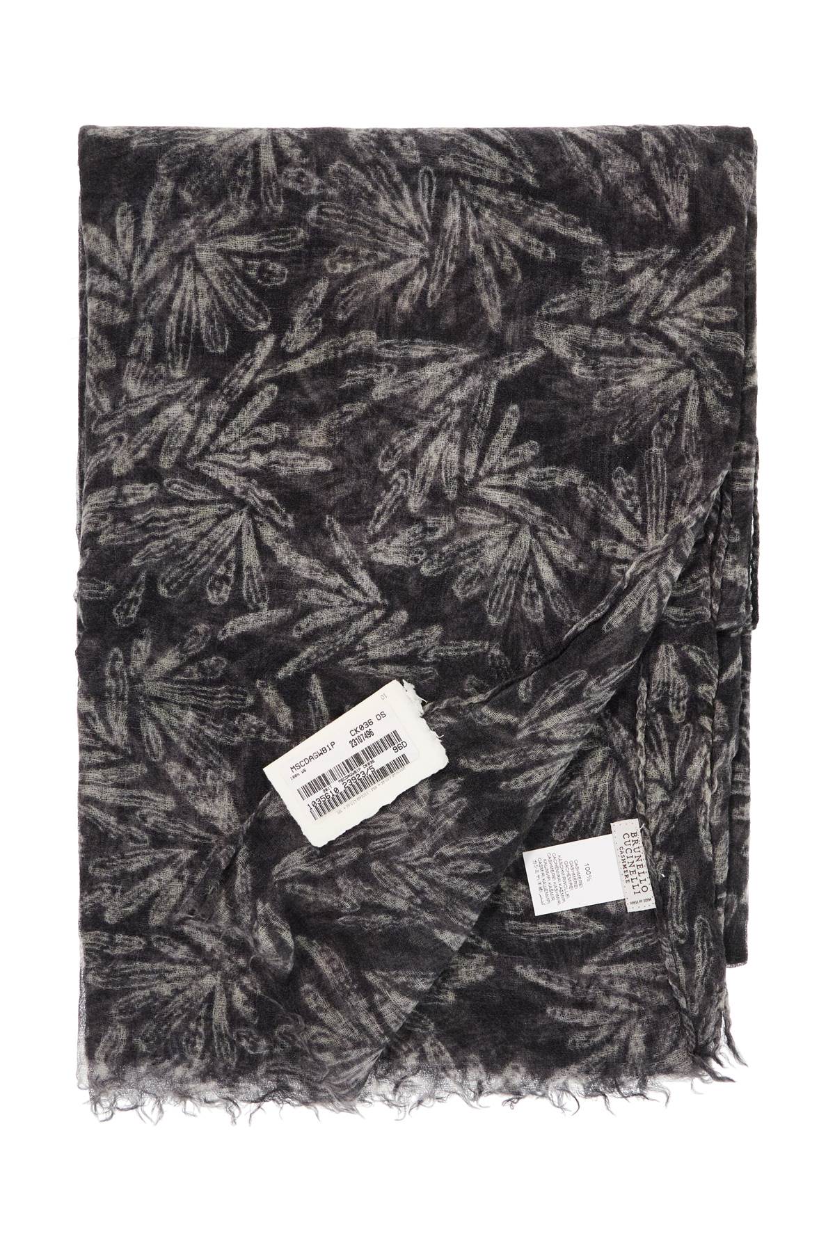 BRUNELLO CUCINELLI Luxurious Cashmere Scarf with Elegant Fern Print