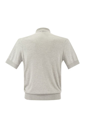 Men's Summer Polo Shirt - Light Grey, Lightweight, Short Sleeves, Regular Fit