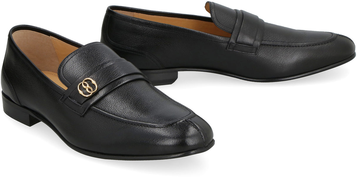 BALLY Grainy Leather Loafers for Men in Black