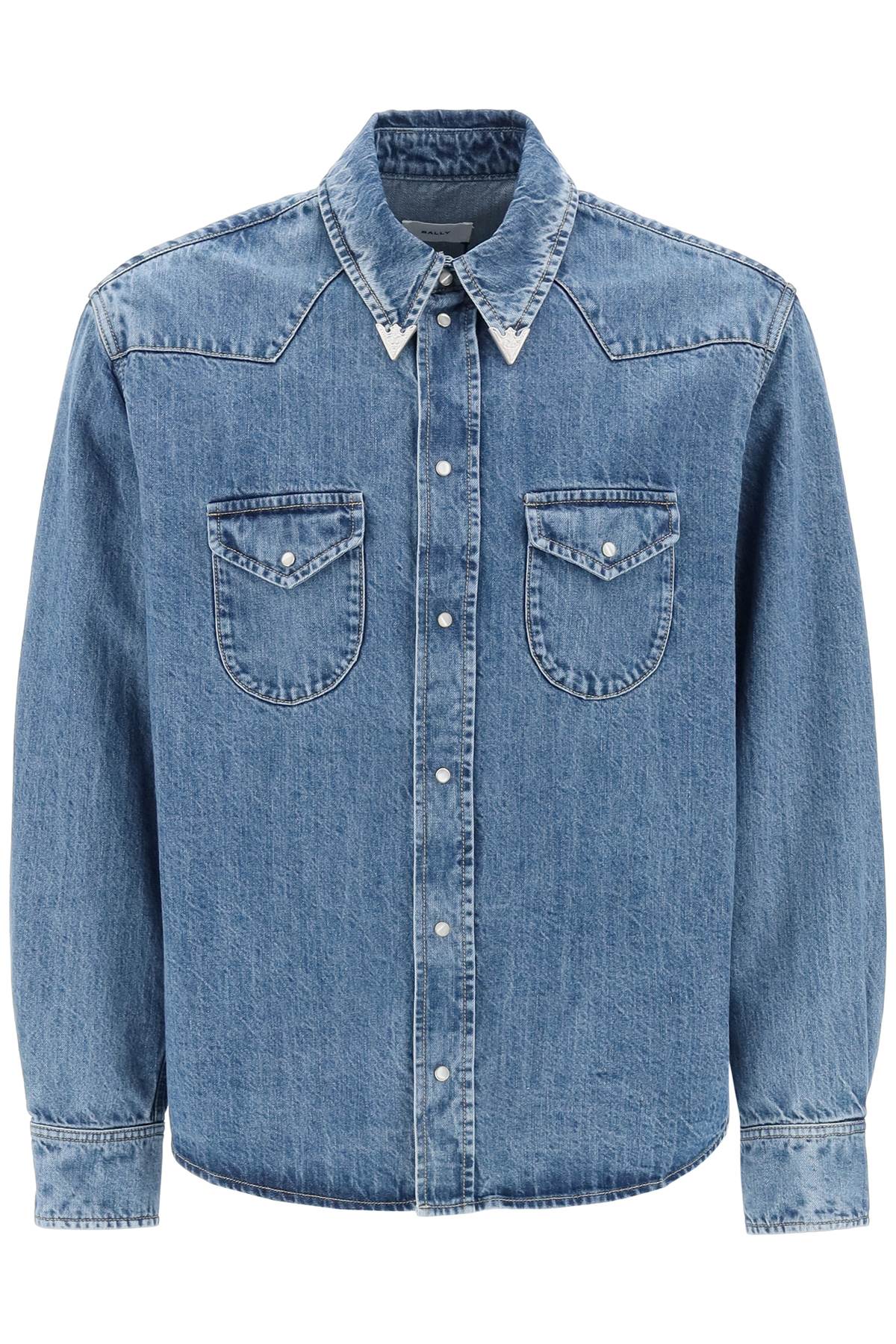 Men's Denim Western Shirt in Light Blue - FW23 Collection