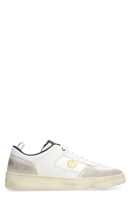 BALLY Men's Leather Low-Top Sneakers with Vintage Effect