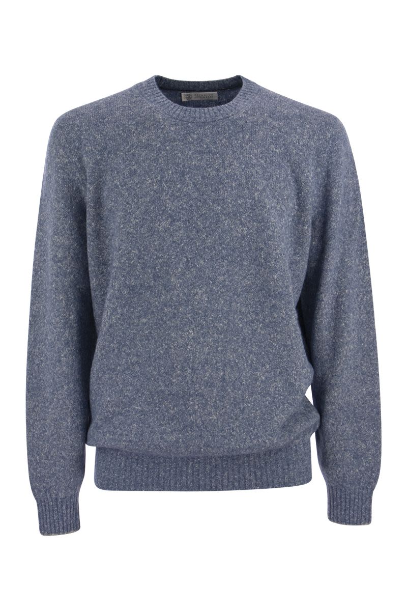 BRUNELLO CUCINELLI Men's Grey Alpaca Blend Crew-Neck Sweater - FW23 Collection