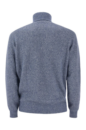 BRUNELLO CUCINELLI Men's Light Blue Turtleneck Sweater for FW23