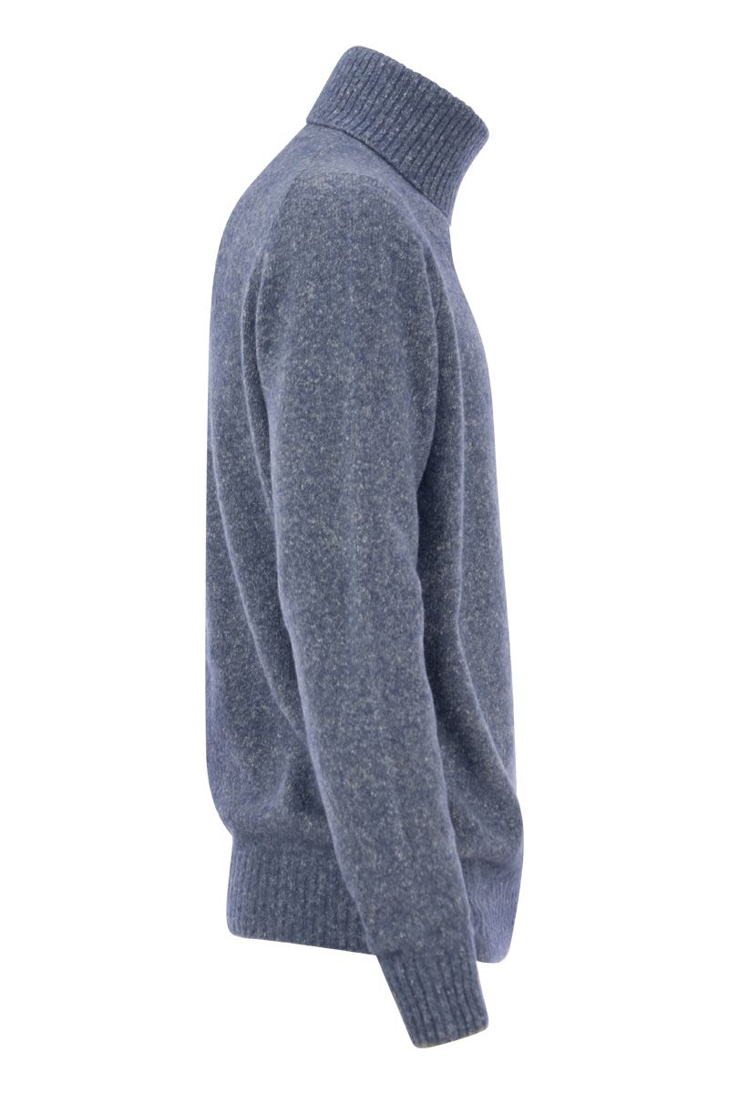 BRUNELLO CUCINELLI Men's Light Blue Turtleneck Sweater for FW23