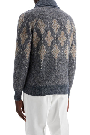 BRUNELLO CUCINELLI Geometric Pattern Alpaca-Blend Cardigan