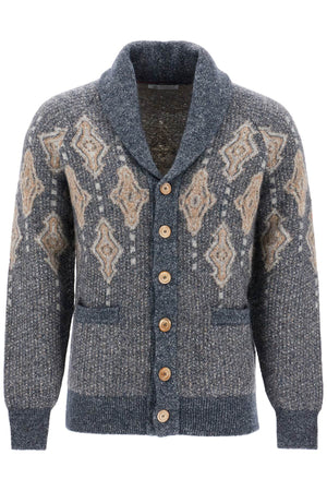 BRUNELLO CUCINELLI Geometric Pattern Alpaca-Blend Cardigan