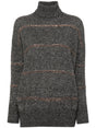 BRUNELLO CUCINELLI Sequin Embellished Dark Grey Sweater for Women - FW24