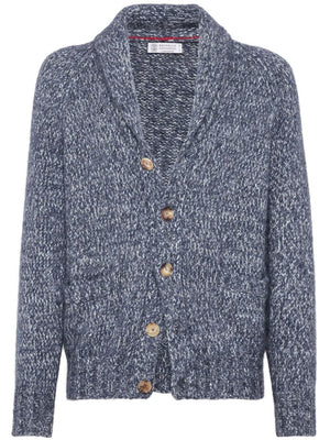 BRUNELLO CUCINELLI Men's Luxe V-Neck Wool-Blend Cardigan