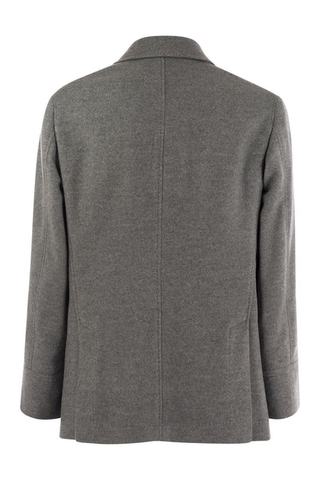 BRUNELLO CUCINELLI ONE-AND-A-HALF-BREASTED CASHMERE Jacket WITH METAL BUTTONS