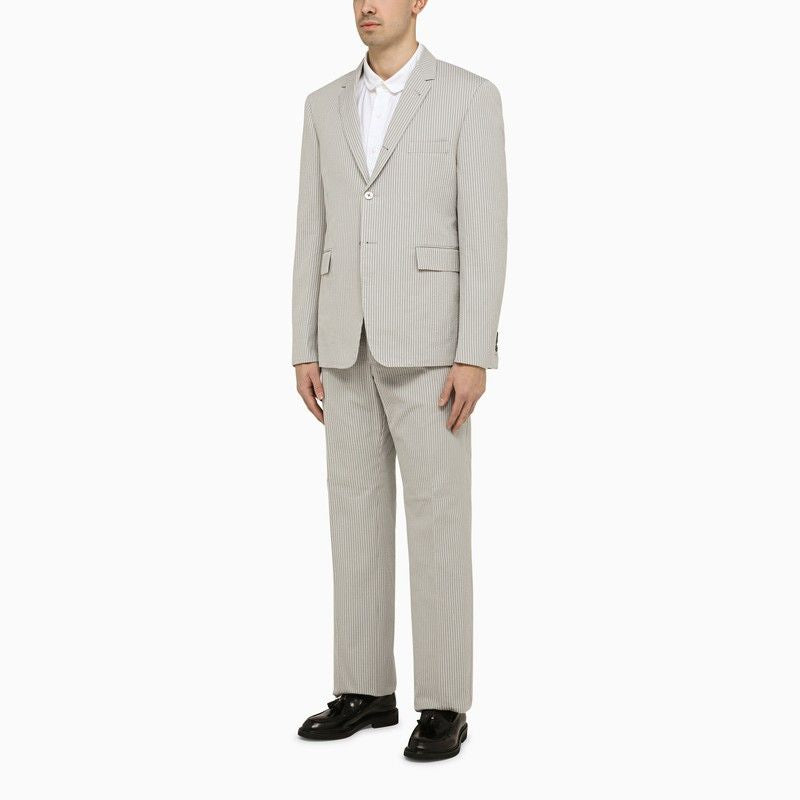 Light Grey Pinstripe Trousers for Men