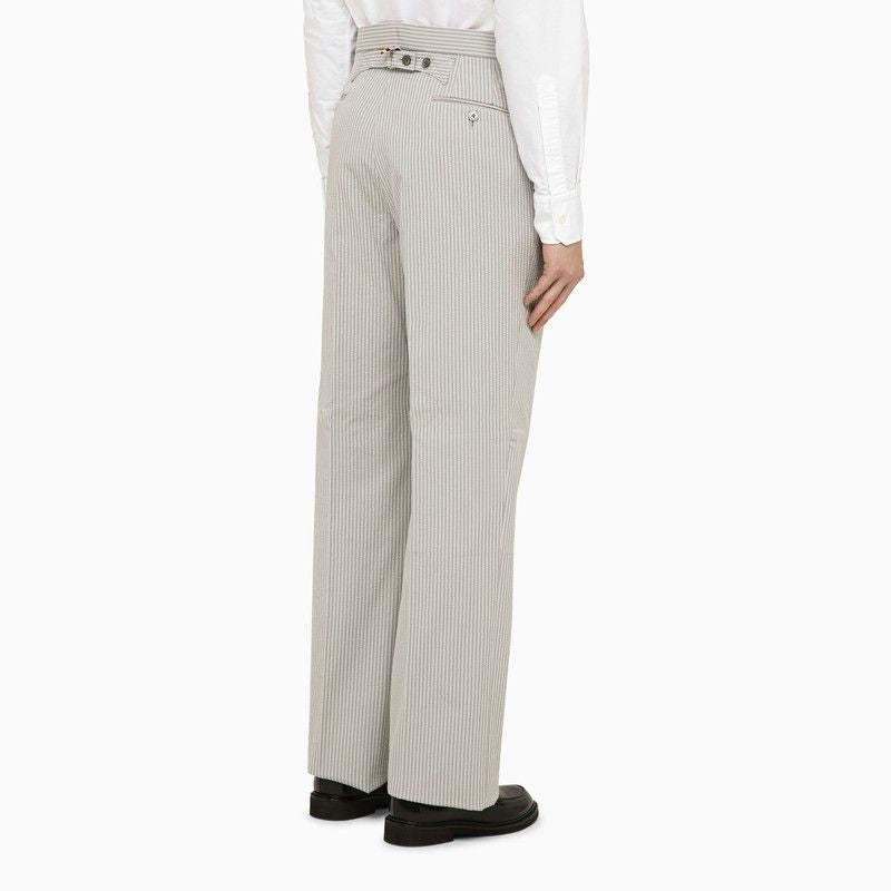 Light Grey Pinstripe Trousers for Men