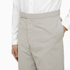 Light Grey Pinstripe Trousers for Men