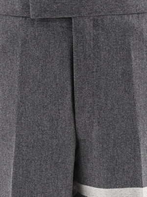 THOM BROWNE Classic 4-Bar Grey Wool-Cashmere Trousers