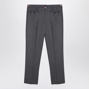 THOM BROWNE Classic Grey Wool Trousers for Men