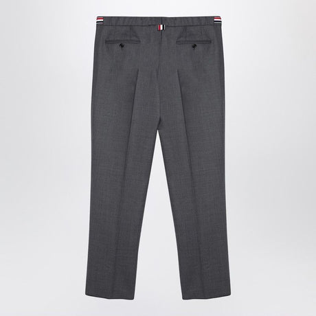 THOM BROWNE Classic Grey Wool Trousers for Men