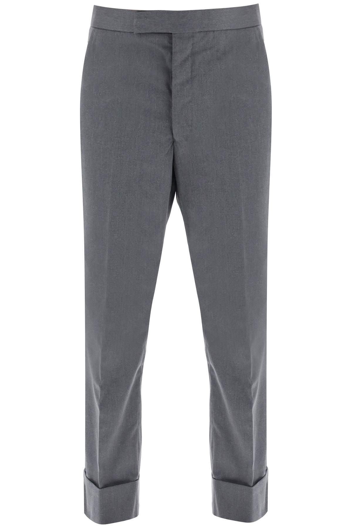 THOM BROWNE Cropped Tailoring Pants in Melange Grey