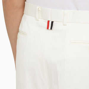 White Straight Cotton Trousers for Men - SS24 Collection