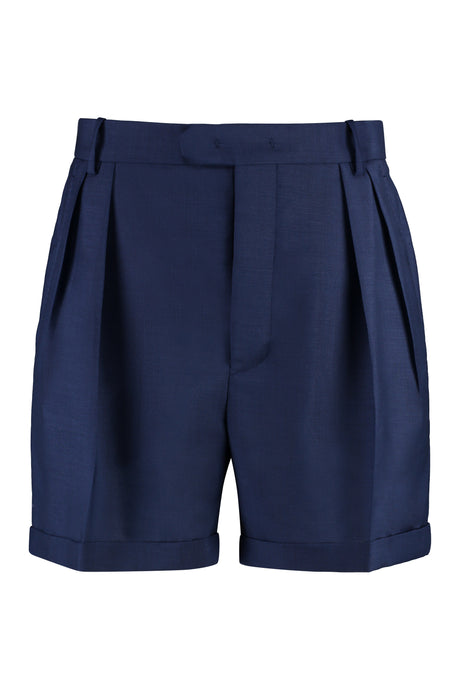 BALLY Blue Wool and Mohair Bermuda-Shorts for Men - Spring/Summer 2024