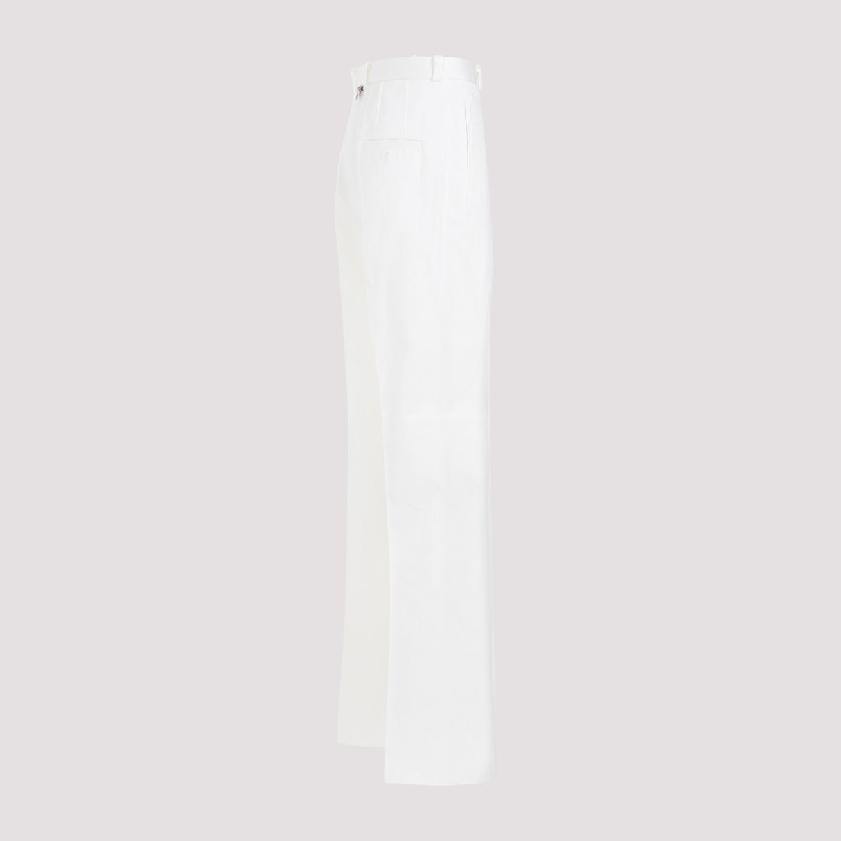 White Straight Leg Cotton Chino Pants for Men