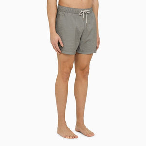 THOM BROWNE Men's Grey Striped Swim Shorts for SS24