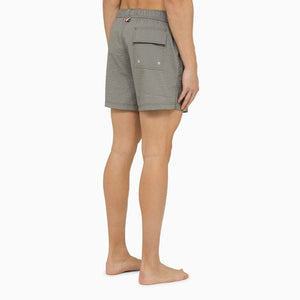 THOM BROWNE Men's Grey Striped Swim Shorts for SS24