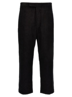 Black Corduroy Boot-Cut Pants for Men