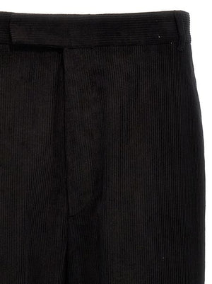 Black Corduroy Boot-Cut Pants for Men