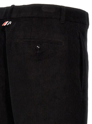 Black Corduroy Boot-Cut Pants for Men