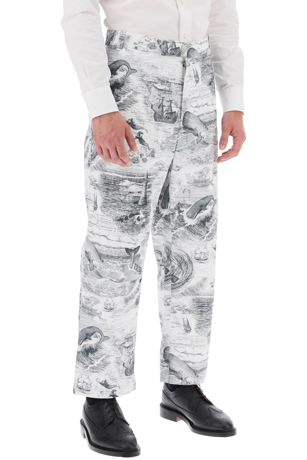 THOM BROWNE Nautical Toile Cropped Pants in Mixed Colours for Men (FW23)