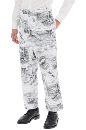 THOM BROWNE Nautical Toile Cropped Pants in Mixed Colours for Men (FW23)