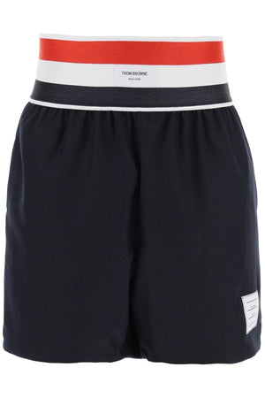 Nautical Blue Elastic Waist Bermuda Shorts